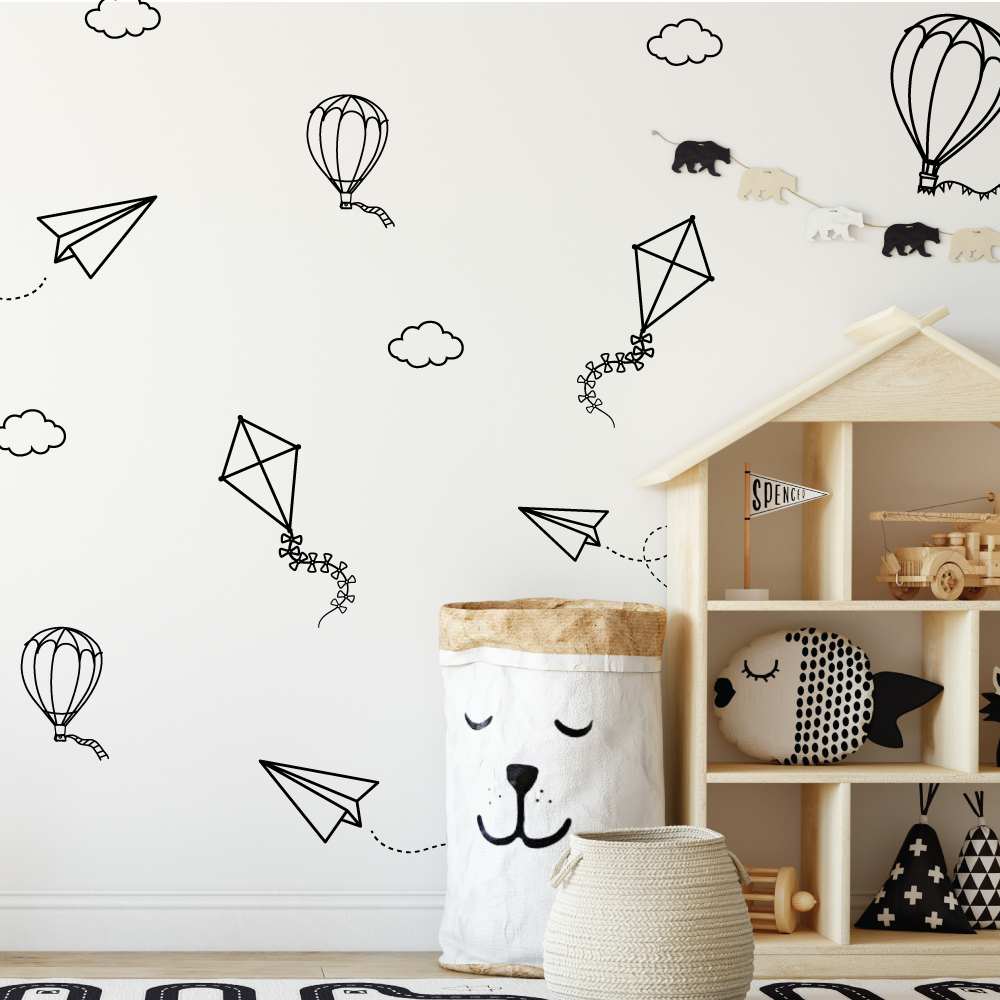 Transparante Luchtballonen muurstickers (27 stuks)