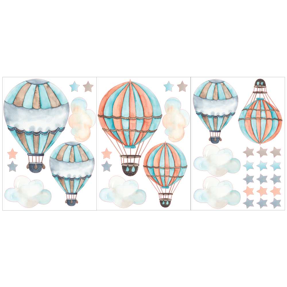 Luchtballonnen muurstickers (35 stuks)